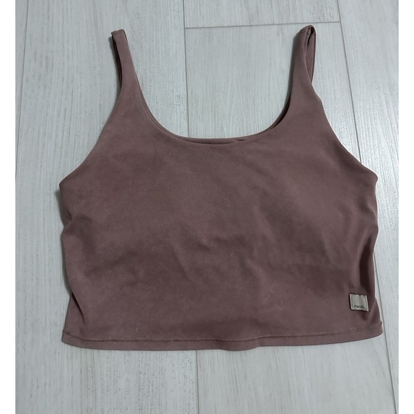 Vuori Daily Crop Tank Sz L - Washed Mauve - Built in Bra - Picture 4 of 11
